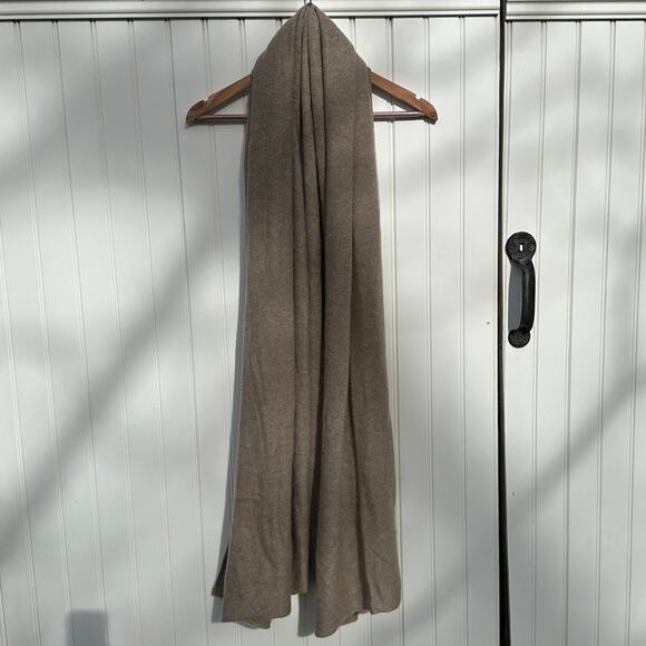 Lisa Yang Paris Scarf 100% Cashmere Mole Shawl Marled Dark Taupe Brown 75x205cm - Picture 5 of 11